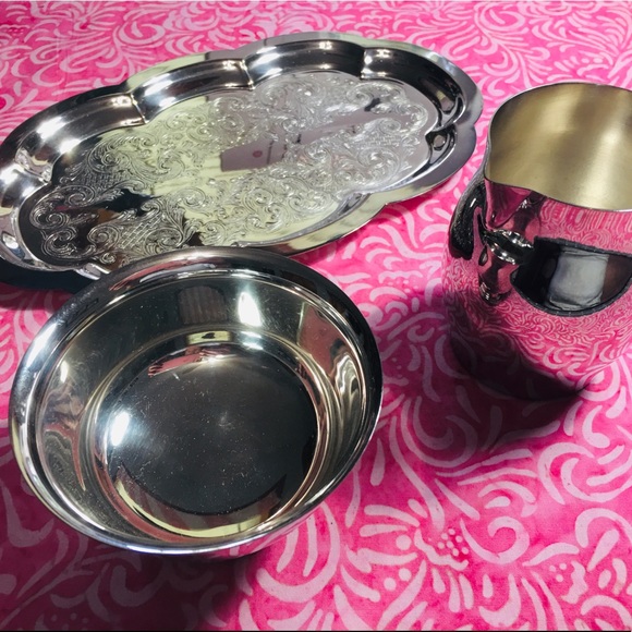 Pilgrim Silver-plate P55 Sugar Bowl/Creamer/Tray - Picture 2 of 9